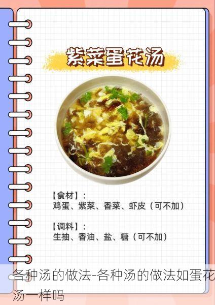 各种汤的做法-各种汤的做法如蛋花汤一样吗