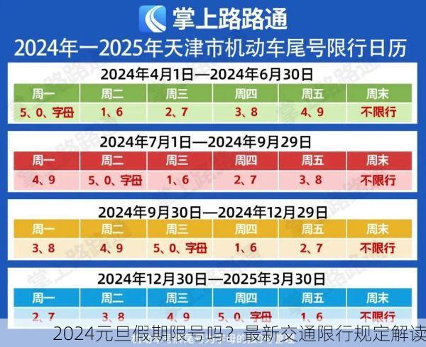 2024元旦假期限号吗?最新交通限行规定解读